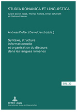 Syntaxe, structure  informationnelle et organisation du discours dans les langues romanes